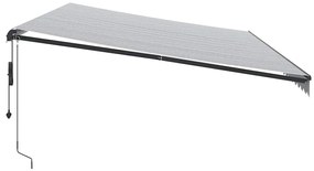 Antracitszürke-fehér automata kihúzható napellenző 600 x 300 cm