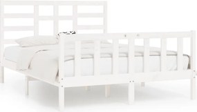 vidaXL fehér tömör fenyőfa ágy matrac nélkül 120 x 200 cm