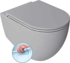 Isvea Isvea, INFINITY függő WC csésze, Perem nélküli, 36,5x53cm, kőszürke, 10NF02004-2V