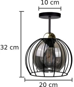 Felületre szerelhető csillár SOLO BLACK 1xE27/60W/230V fekete/arany