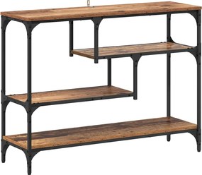vidaXL Konzolasztal polcokkal Öreg fa 100 x 30 x 75 cm Faanyag