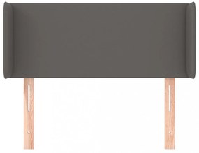 szürke műbőr szárnyas fejtámla 83x16x78/88 cm