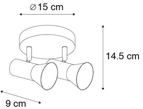 Mennyezeti reflektor bronz kerek dönthető és forgatható - Karin 2