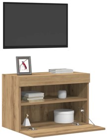 LED világítással rendelkező TV faliszekrények 2 db Artisan tölgy 60x30x40 cm