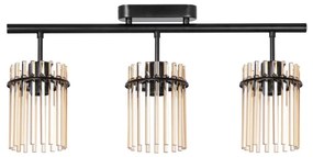 Felületre szerelhető csillár 3xE27/60W/230V fekete/bézs