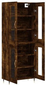 füstös tölgy színű szerelt fa magasszekrény 69,5 x 34 x 180 cm