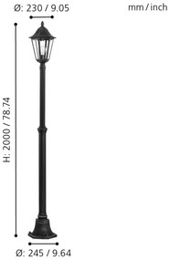 EGLO 93464 - Kültéri lámpa NAVEDO 1xE27/60W IP44