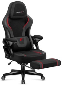 Gamer szék, szövet, lábtortóva, carbon, fekete