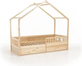 Montessori ágy, 90x200, természetes, tömör, BIANKA