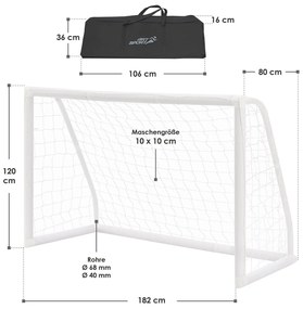 Juskys Futballkapu hálóval - 180x120 cm