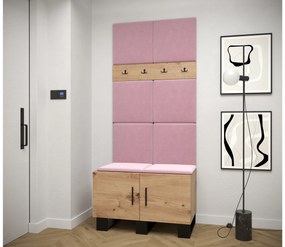 Előszobabútor Amanda 4 (artisan tölgy + rózsaszín). 1085885