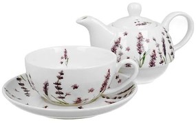 Levendula mintás porcelán egyszemélyes teáskészlet Classic Lavender