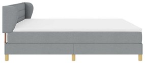 Boxspring Ágy Matraccal - Világosszürke, 200x200 cm, Szövet