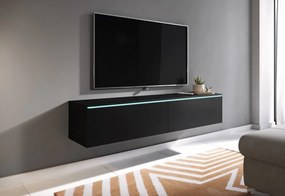 MENDES D 140 TV asztal, 140x30x32, tölgy wotan/fehér fényes