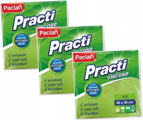 Paclan Practi Viszkóz törlőkendő 35cmx35cm 4 db x3