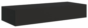 fekete MDF falra szerelhető fiókos polc 60 x 23,5 x 10 cm