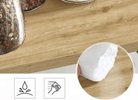 Asztali polc NORDEKO 41x41 cm, fekete / artisan tölgy