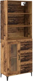 vidaXL Magasfiú fiókkal Öreg fa 69,5 x 34 x 180 cm Faanyag