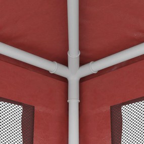 Piros HDPE rendezvénysátor 8 hálós oldalfallal 3x9 m