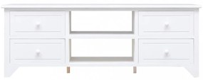 fehér tömör császárfa TV-szekrény 108 x 30 x 40 cm