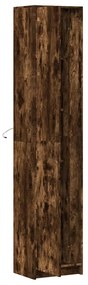 füstös tölgy szerelt fa LED-es magasszekrény 41,5x32,5x200 cm