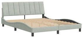 világosszürke bársony ágykeret matrac nélkül Hanko 160 x 200 cm