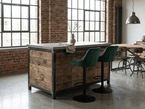 Zöld bárszék KAST VELVET fekete lábbal