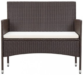 4 részes barna polyrattan kerti ülőgarnitúra párnákkal