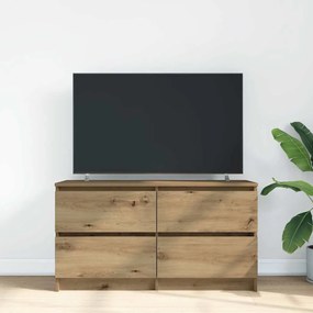 kézműves tölgy színű szerelt fa TV-szekrény 100x35x54 cm