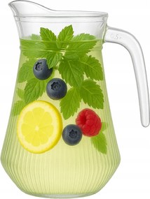 Üveg bordázott kancsó hideg italokhoz Selena csíkos 1,2l