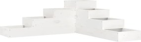 vidaXL fehér 4 szintes tömör fenyőfa kerti virágtartó 106x104,5x36 cm