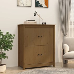 mézbarna tömör fenyőfa tálalószekrény 83x41,5x100 cm