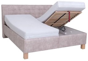 Kárpitozott ágy matraccal és tárolóhellyel VIOLET 180x200 cm bézs