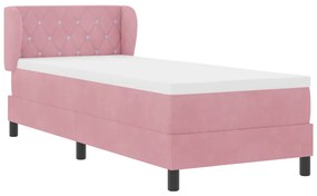 Boxspring Ágy Matracokkal Rózsaszín 80x200 cm Bársonyos