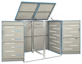 acéltároló két gurítható szemeteskukához 138 x 77,5 x 112,5 cm