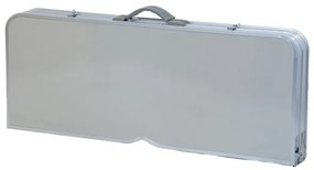 Összecsukható kempingasztal székekkel fehér/króm