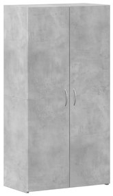 betonszürke szerelt fa irattartó szekrény 60 x 32 x 115 cm