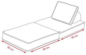 CALMERO kinyitható, multifunkciós kanapé - fekete