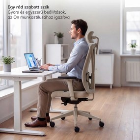 Ergonomikus irodai szék világos bézs VECTOR