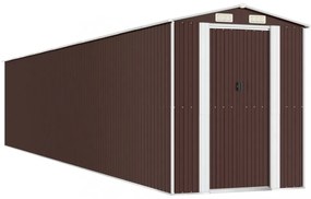 sötétbarna horganyzott acél kerti fészer 192 x 1021 x 223 cm