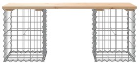 tömör fenyőfa gabion kerti pad 103x31x42 cm
