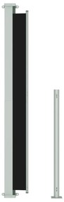 fekete behúzható oldalsó terasznapellenző 200 x 500 cm