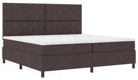 Box Spring Ágy Mattal Sötétbarna 200x200 cm Szövet