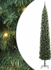 vidaXL Mű karácsonyfa 300 LED-del Zöld 270 cm PVC, acél és műanyag