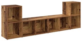 TV szekrény garnitúra 4 pcs Régi fa 37 x 35 x 72 cm Faanyag