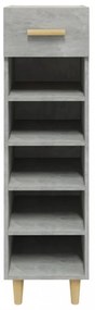 betonszürke szerelt fa cipősszekrény 30 x 35 x 105 cm