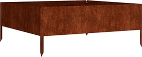 vidaXL corten acél kerti magaságyás 100 x 100 x 41 cm