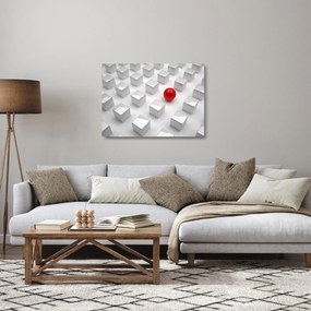 Absztrakciós kép - kocka gömbökkel (üvegen) (70x50 cm)