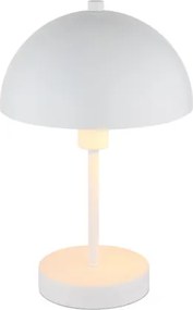 Globo 24009W Asztali lámpa, matt fehér fém, fehér PVC kábel, billenőkapcsoló a kábelen, ø: 200mm, M: 310mm, kábelhossz 1500mm, 1x E14 40W 230V izzó nélkül