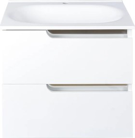 Piramida EURIDIKA fali fürdőszobabútor - műmárvány mosdóval -2 fiókos - 65 x 53 x 48 cm